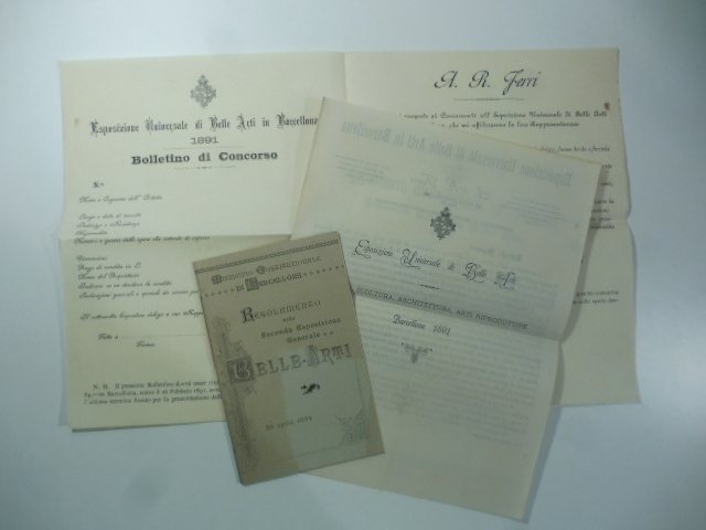 Municipio costituzionale di Barcellona. Regolamento della Seconda Esposizione generale di Belle Arti, 23 aprile 1894